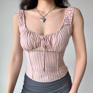 lace striped Top