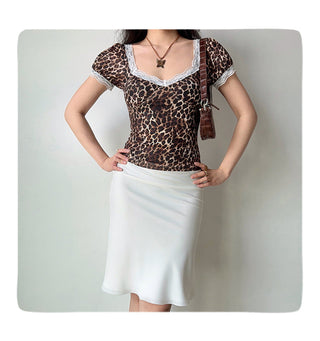 leopard puff sleeve