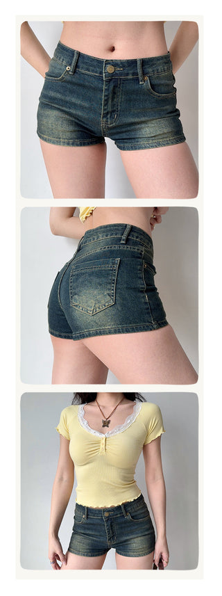 distressed denim shorts