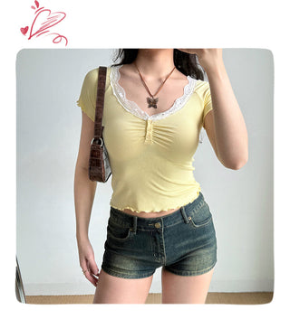 distressed denim shorts