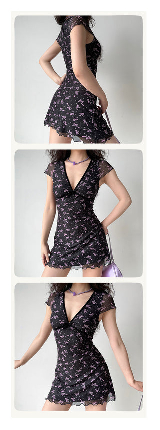 bow print dress