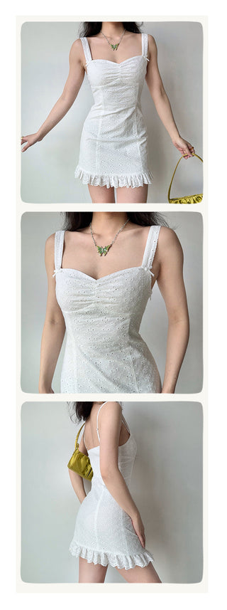 embroidered suspender dress