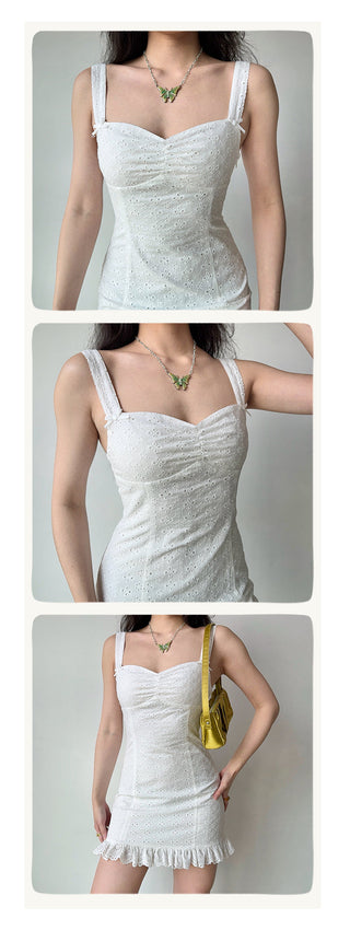 embroidered suspender dress