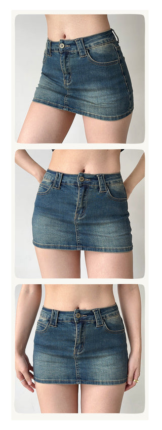 denim mini skirt