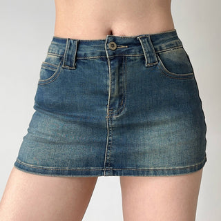 denim mini skirt