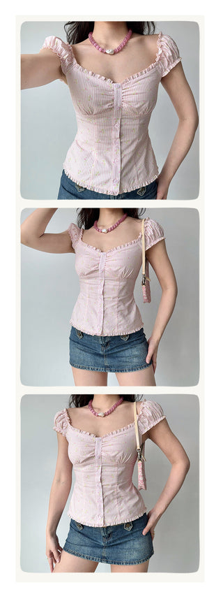 pink puff sleeve