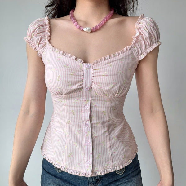 pink puff sleeve