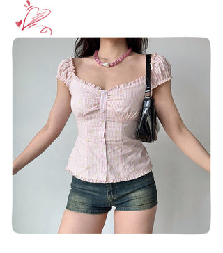 pink puff sleeve