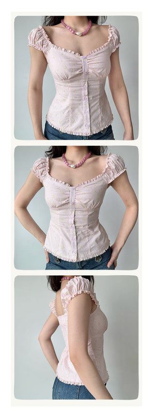 pink puff sleeve