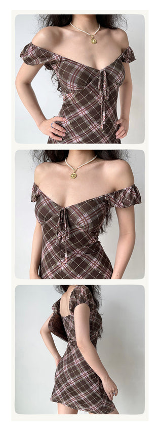 plaid A-line dress