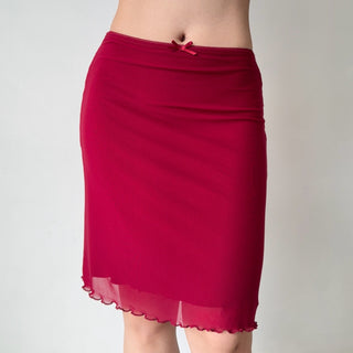 red mesh skirt