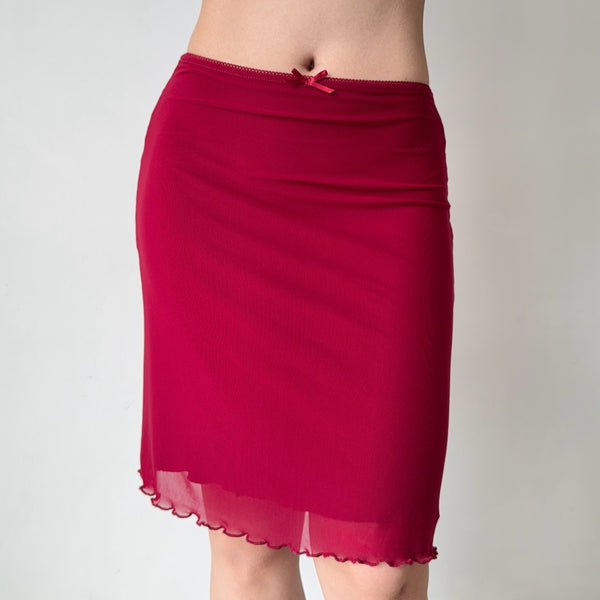 red mesh skirt