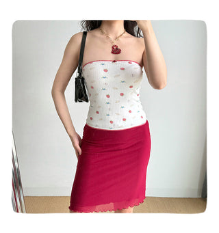 red mesh skirt