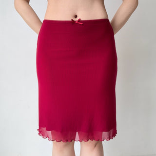 red mesh skirt