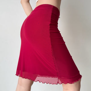 red mesh skirt