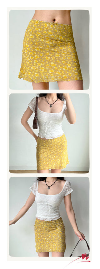 yellow butterfly skirt