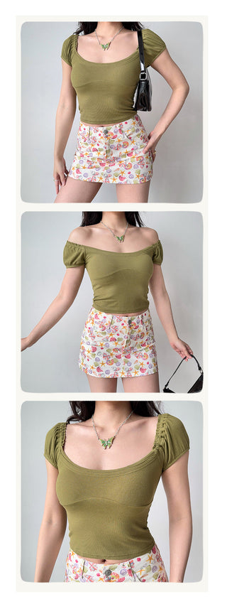 puff U-neck Top