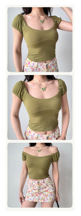 puff U-neck Top