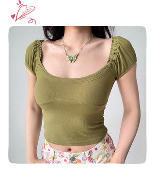 puff U-neck Top