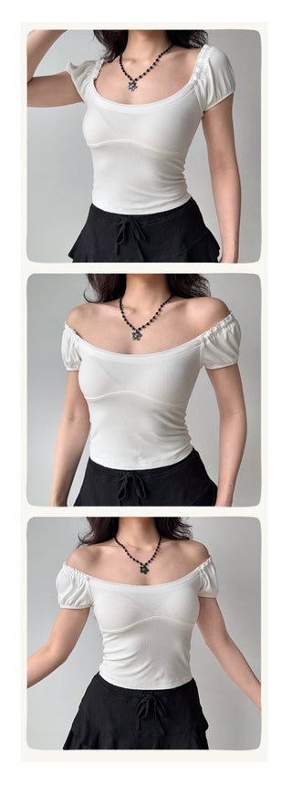 puff U-neck Top
