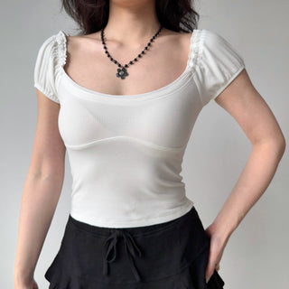 puff U-neck Top