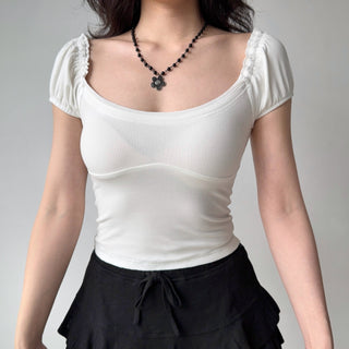 puff U-neck Top