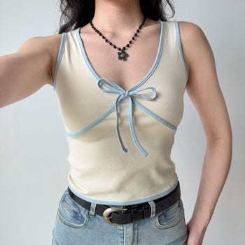 contrast bow Top