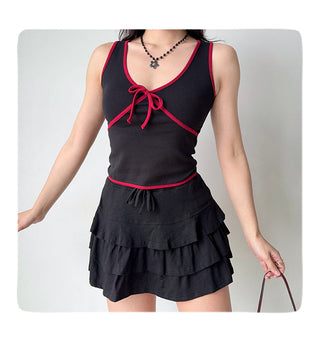 contrast bow Top