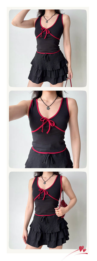 contrast bow Top