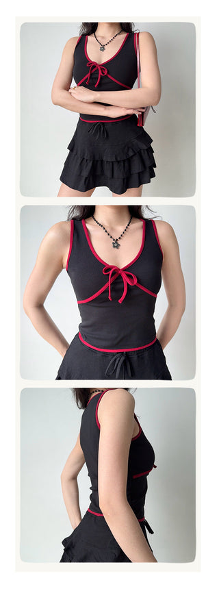 contrast bow Top