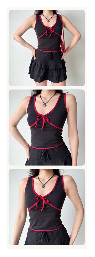 contrast bow Top