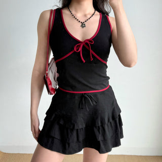 contrast bow Top