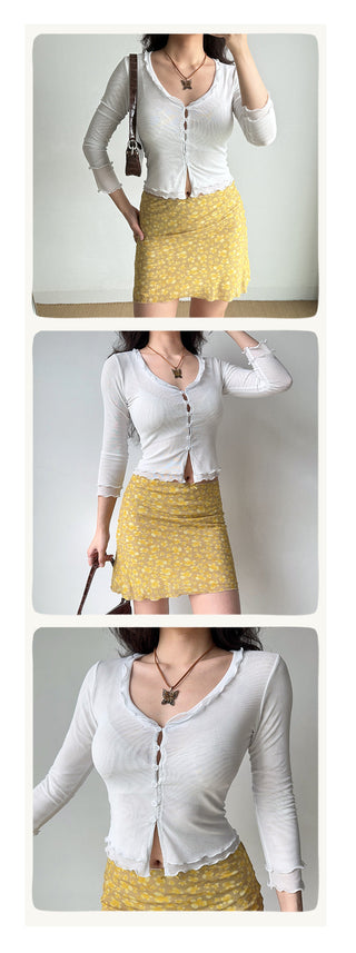 gauzy cardigan set