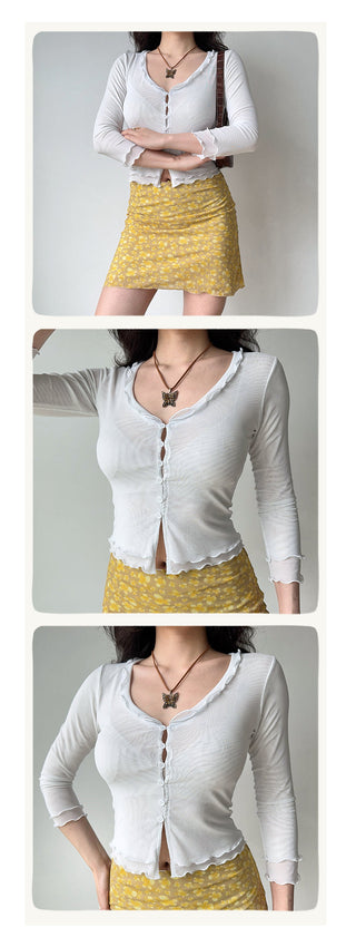 gauzy cardigan set