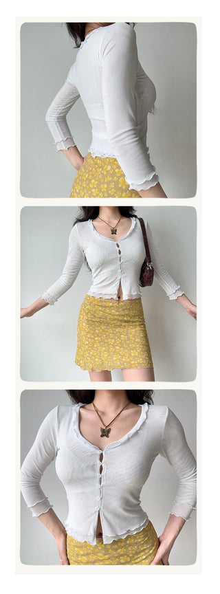 gauzy cardigan set