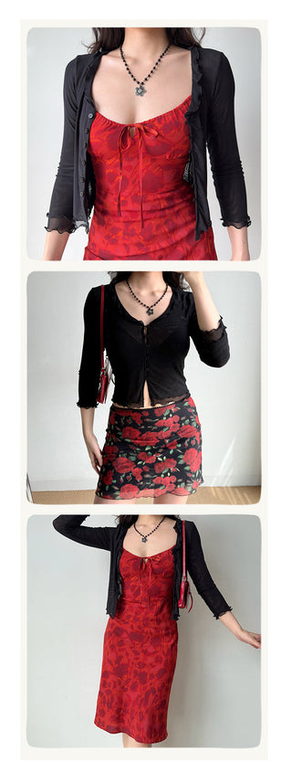 gauzy cardigan set