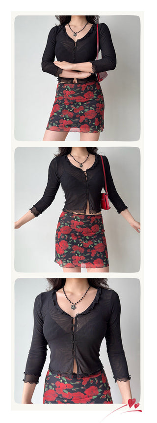 gauzy cardigan set