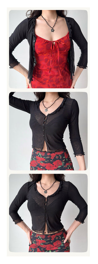 gauzy cardigan set