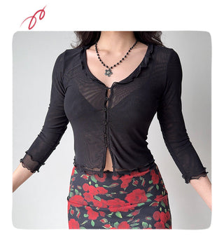 gauzy cardigan set