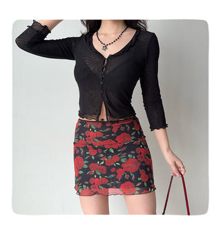 gauzy cardigan set