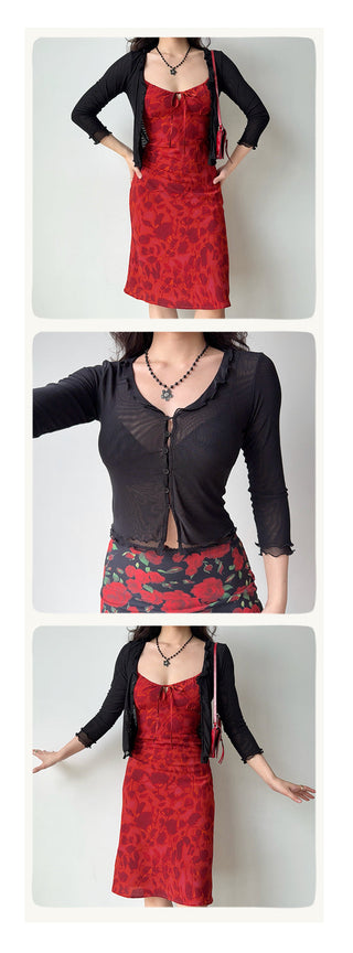 gauzy cardigan set