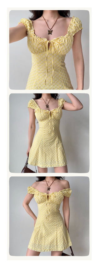 lace puff dress