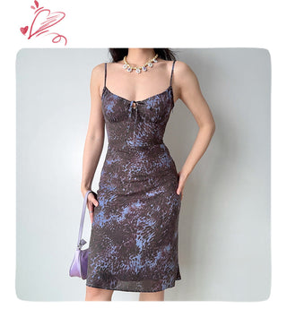 leopard suspender skirt