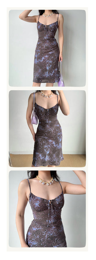 leopard suspender skirt