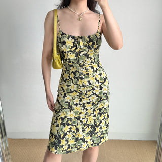 printed suspender skirt