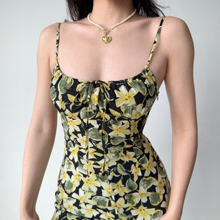 printed suspender skirt