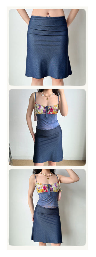 denim fishtail skirt