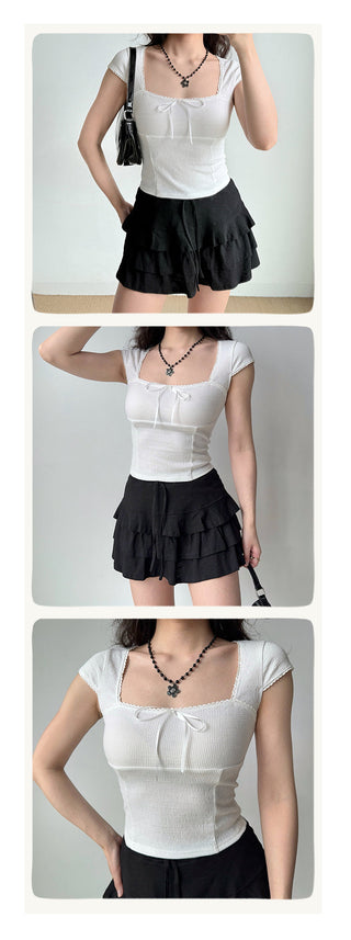 square collar Top