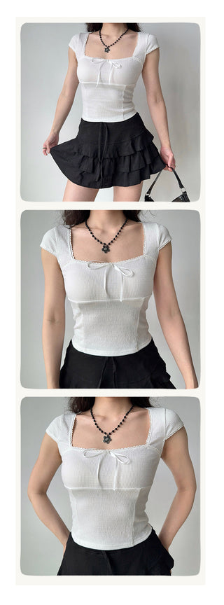 square collar Top