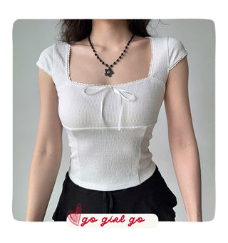 square collar Top